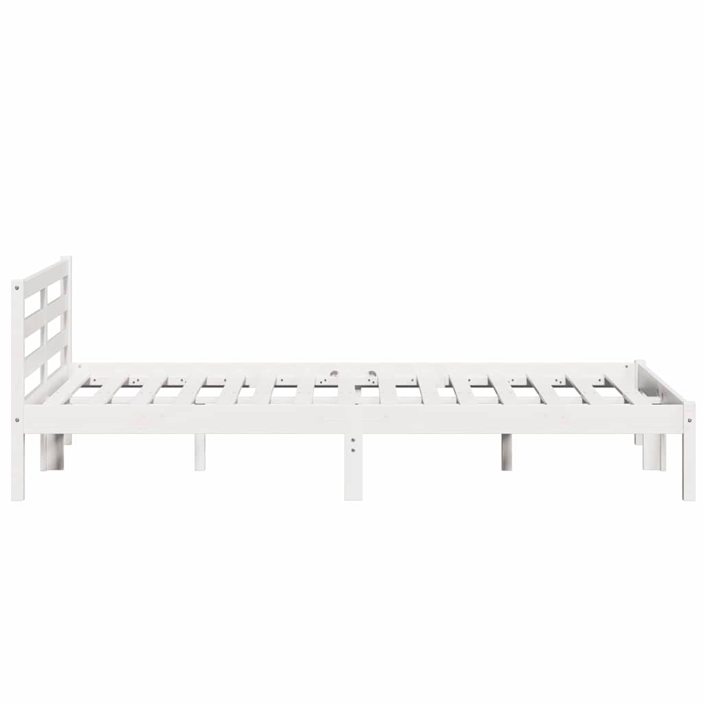 Cadre de lit Blanc 220 x 140 cm Bois massif en pin - XIOS