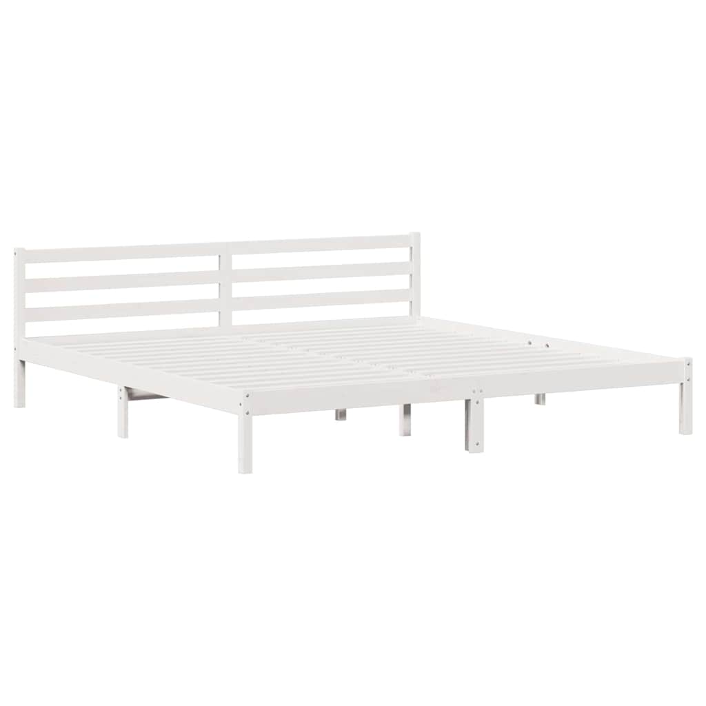 Cadre de lit Blanc 225,5 x 205,5 x 69,5 cm Bois de Pin Massif - XIOS