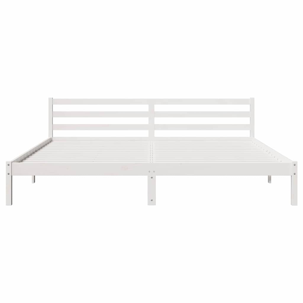 Cadre de lit Blanc 225,5 x 205,5 x 69,5 cm Bois de Pin Massif - XIOS