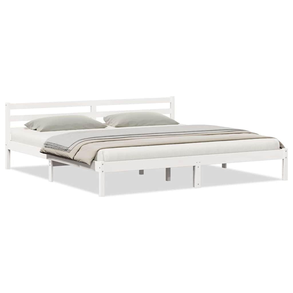 Cadre de lit Blanc 225,5 x 205,5 x 69,5 cm Bois de Pin Massif - XIOS