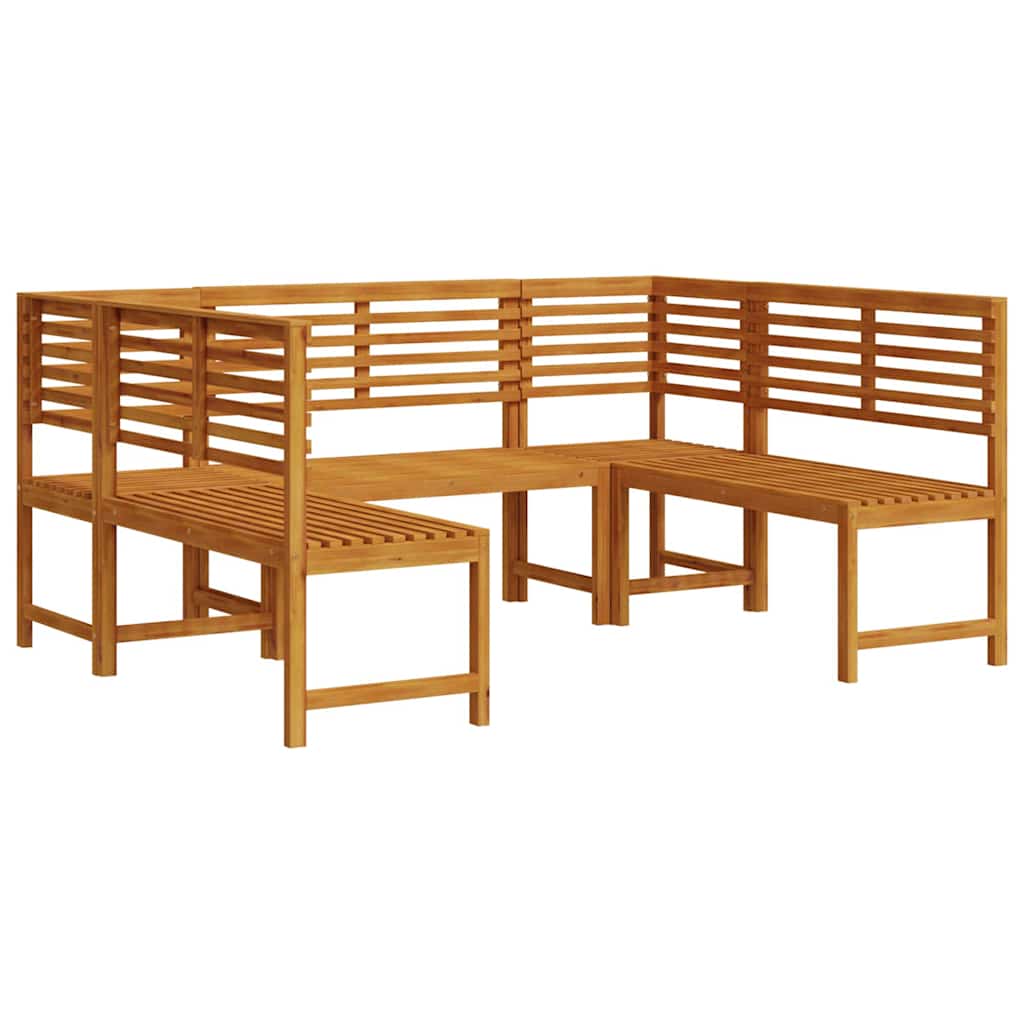 Ensemble de banc de jardin 5 pcs Marron Bois d'Acacia Massif