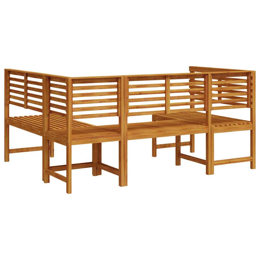 Ensemble de banc de jardin 3 pcs Marron Bois d'Acacia Massif