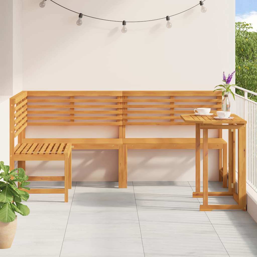 Ensemble de banc de jardin 3 pcs Marron Bois d'Acacia Massif