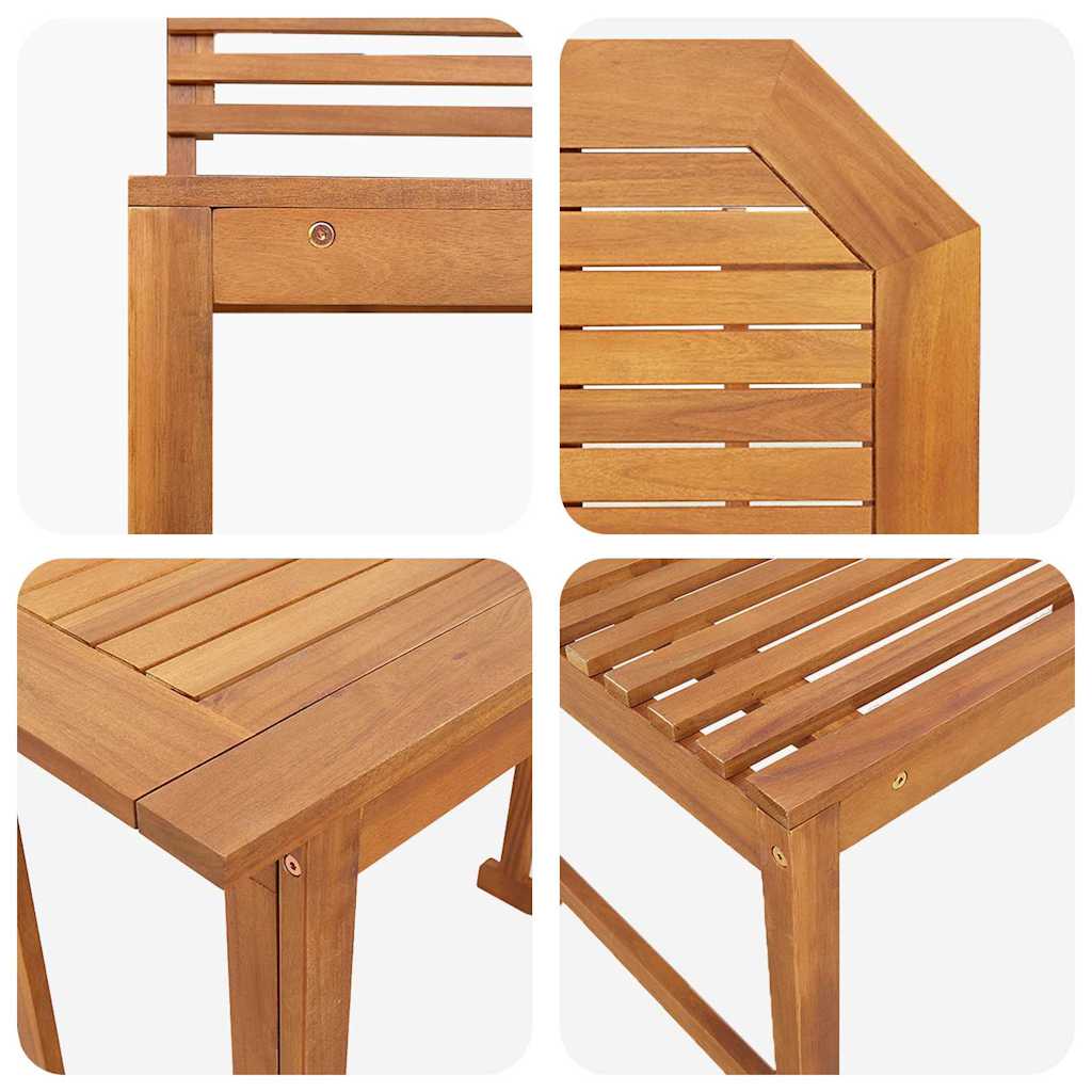 Ensemble de banc de jardin 4 pcs Marron Bois d'Acacia Massif