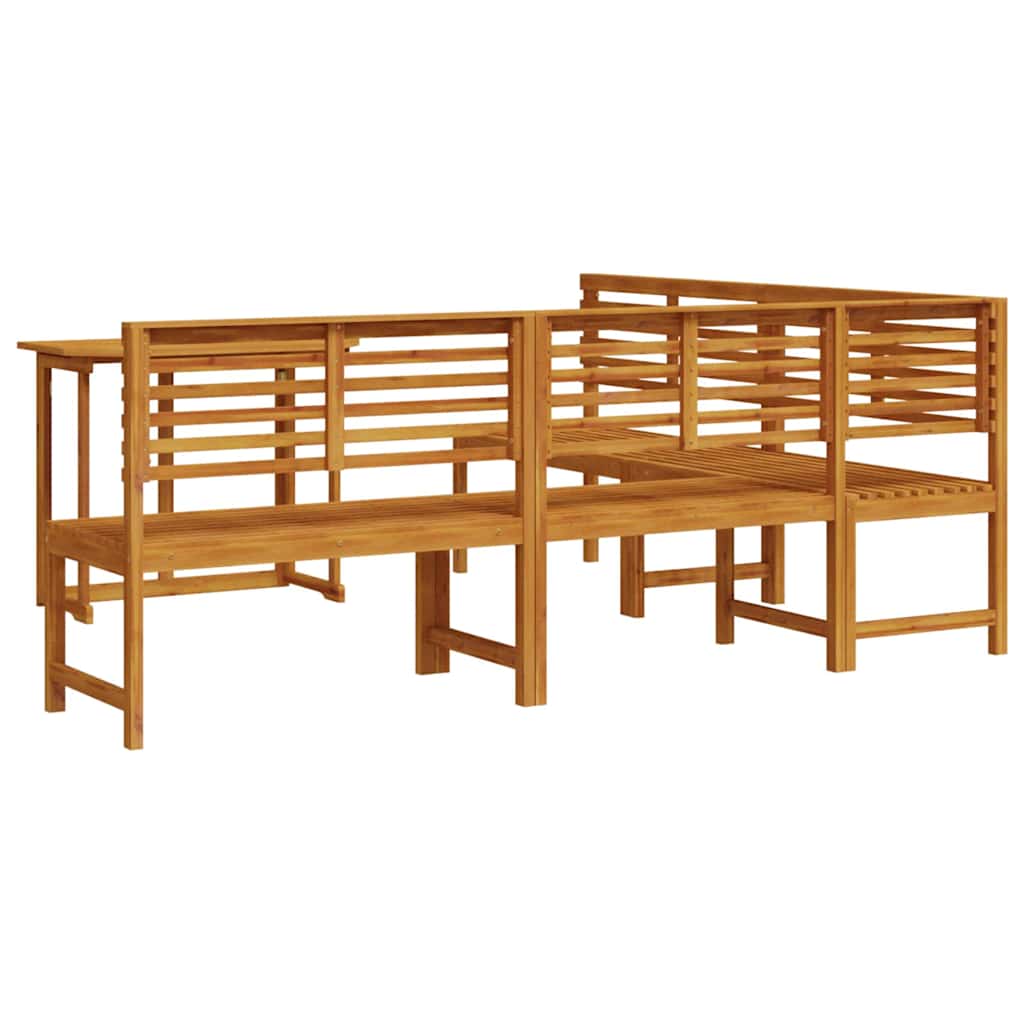Ensemble de banc de jardin 4 pcs Marron Bois d'Acacia Massif