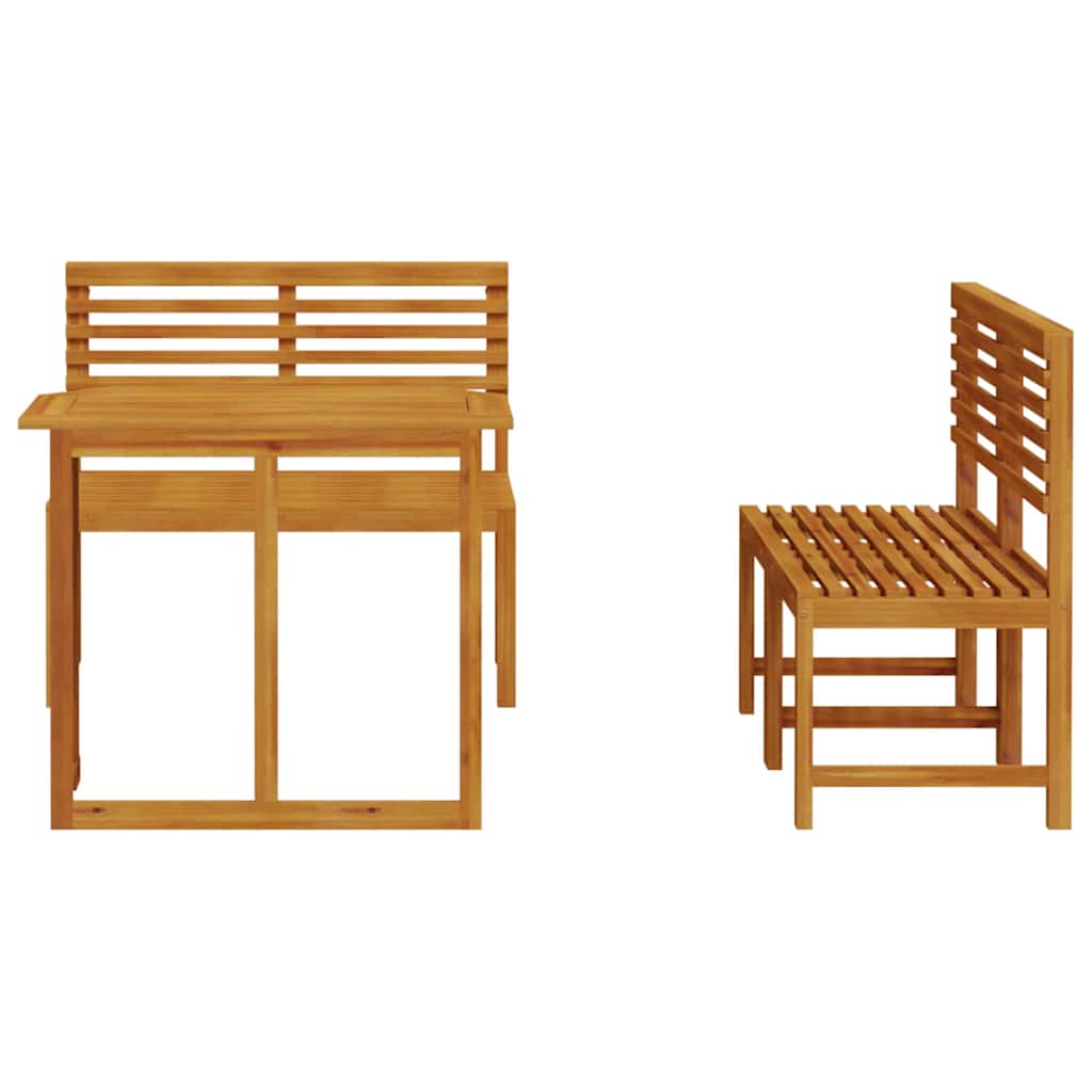 Ensemble bistro de jardin 3 pcs Marron Bois d'Acacia Massif