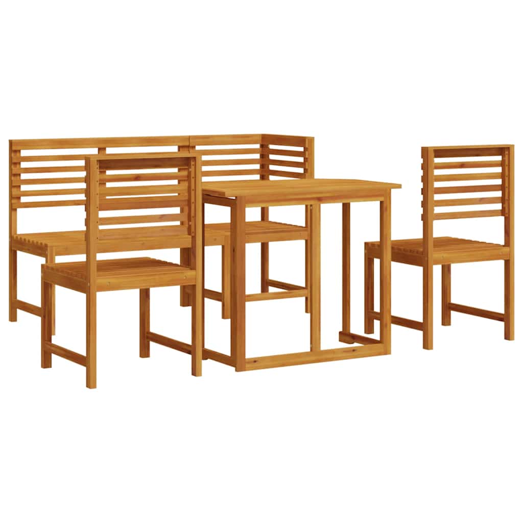 Ensemble bistro de jardin 5 pcs Marron Bois d'Acacia Massif