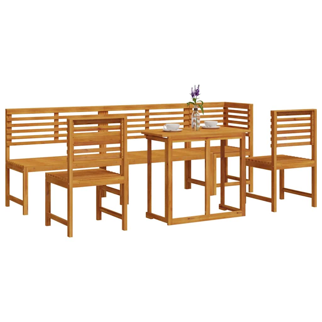 Ensemble bistro de jardin 6 pcs Marron Bois d'Acacia Massif