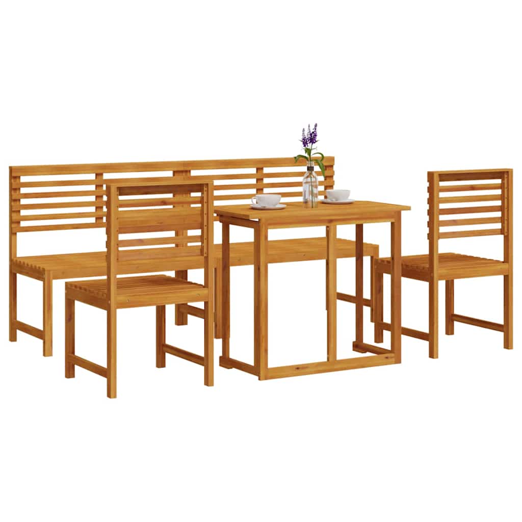 Ensemble bistro de jardin 5 pcs Marron Bois d'Acacia Massif