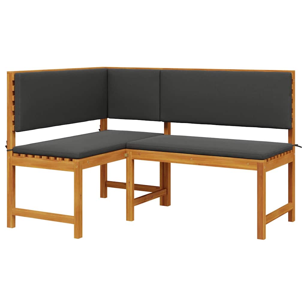 Ensemble de banc de jardin 4 pcs Marron Bois d'Acacia Massif
