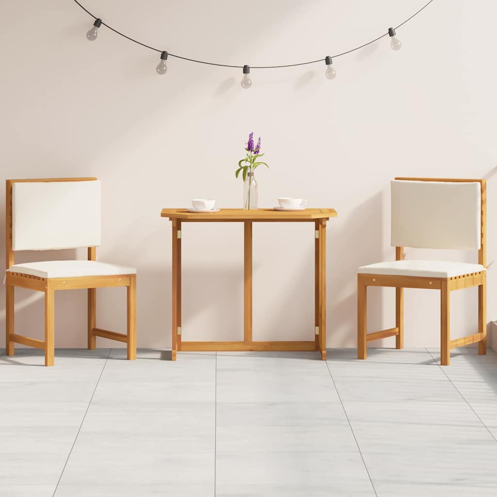 Ensemble bistro de jardin 3 pcs Marron Bois d'Acacia Massif