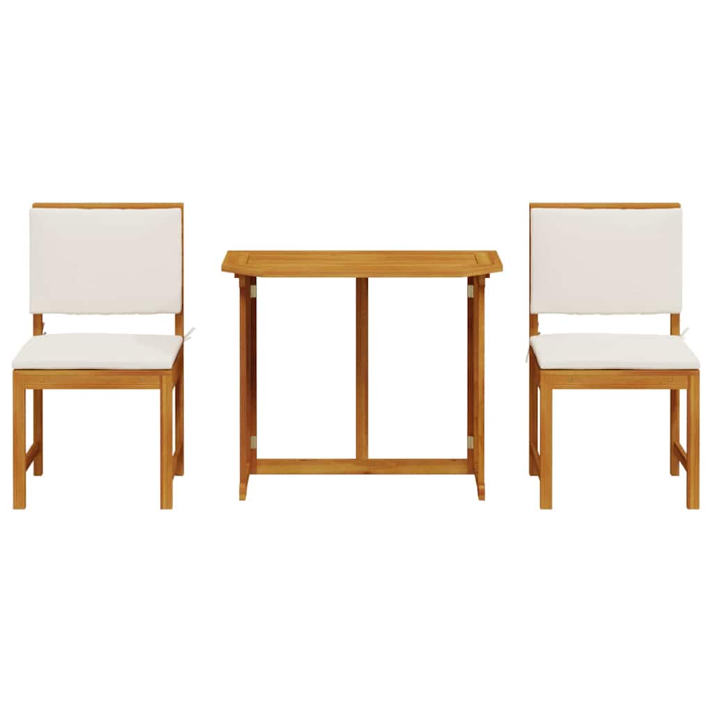 Ensemble bistro de jardin 3 pcs Marron Bois d'Acacia Massif