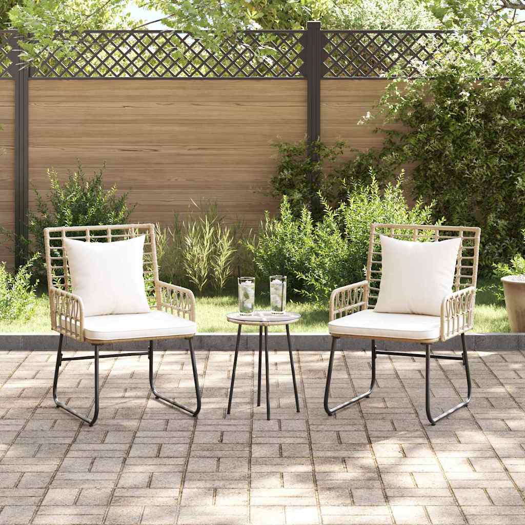 Ensemble de salle à manger pour jardin 3 pcs Marron et Crème - XIOS