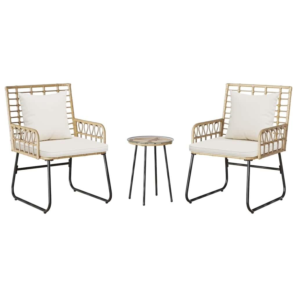 Ensemble de salle à manger pour jardin 3 pcs Marron et Crème - XIOS