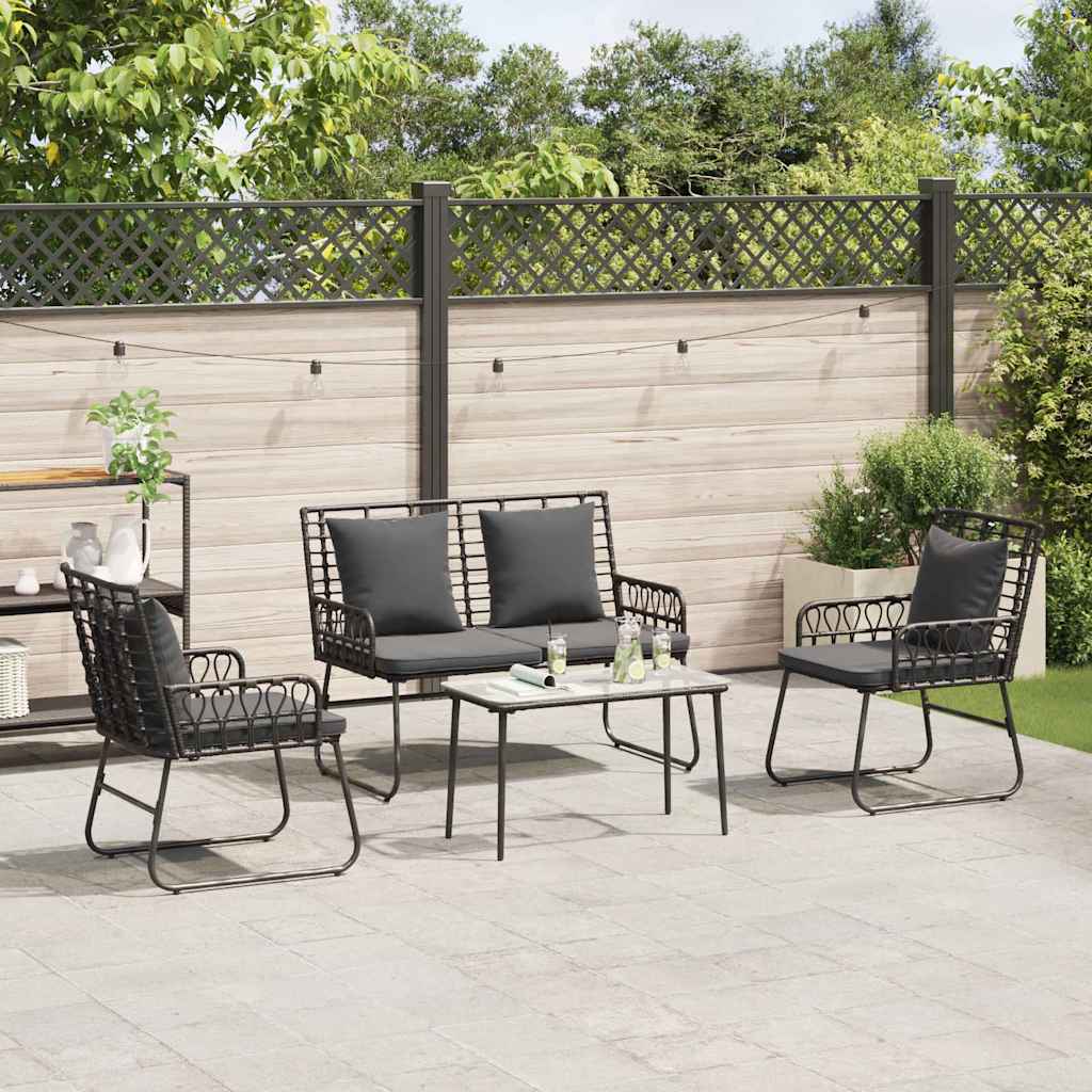 Ensemble de salle à manger pour jardin 3 pcs Noir et anthracite - XIOS