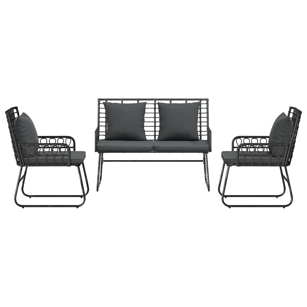 Ensemble de salle à manger pour jardin 3 pcs Noir et anthracite - XIOS