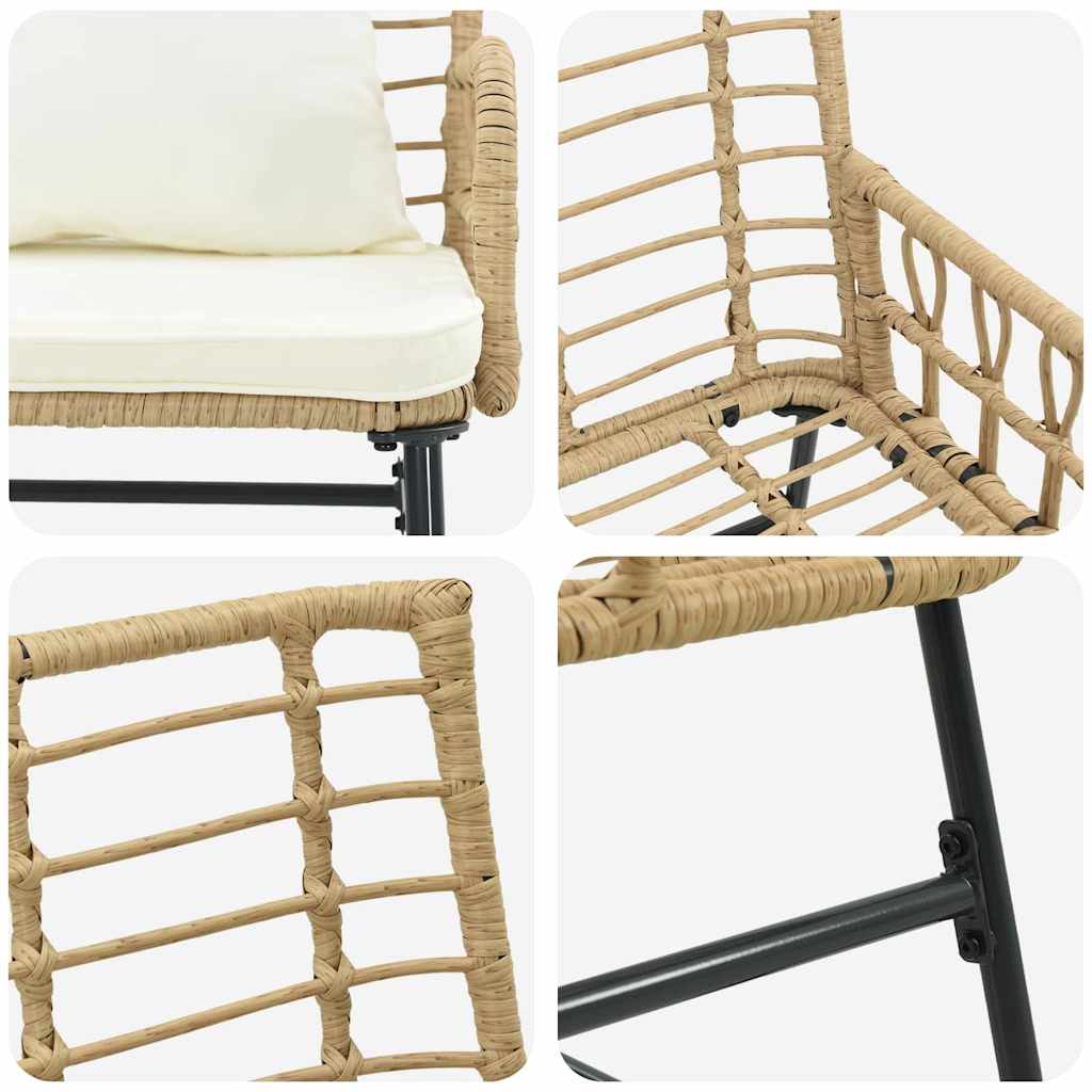 Ensemble de salle à manger pour jardin 3 pcs Marron et Crème - XIOS
