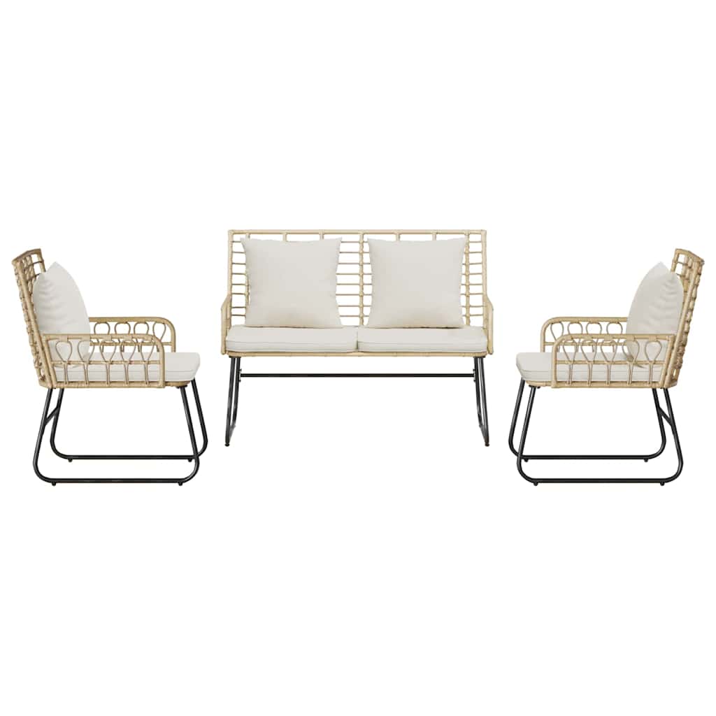 Ensemble de salle à manger pour jardin 3 pcs Marron et Crème - XIOS