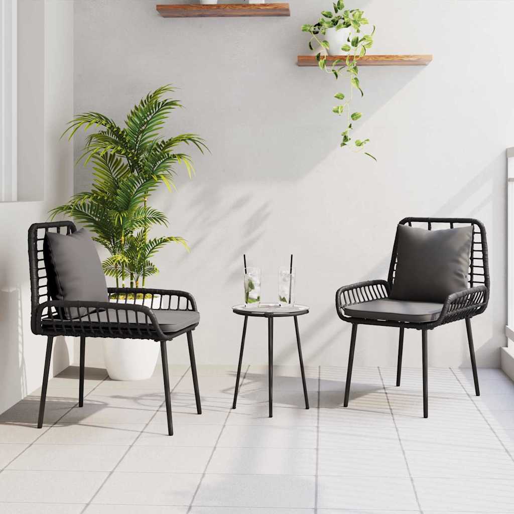 Ensemble de salle à manger pour jardin 3 pcs Noir et anthracite - XIOS