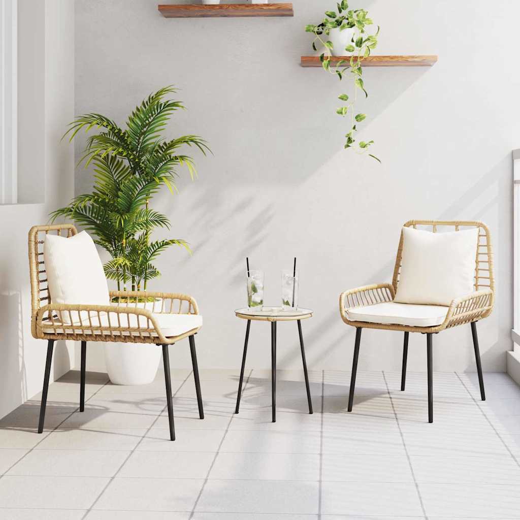Ensemble de salle à manger pour jardin 3 pcs Marron et Crème - XIOS