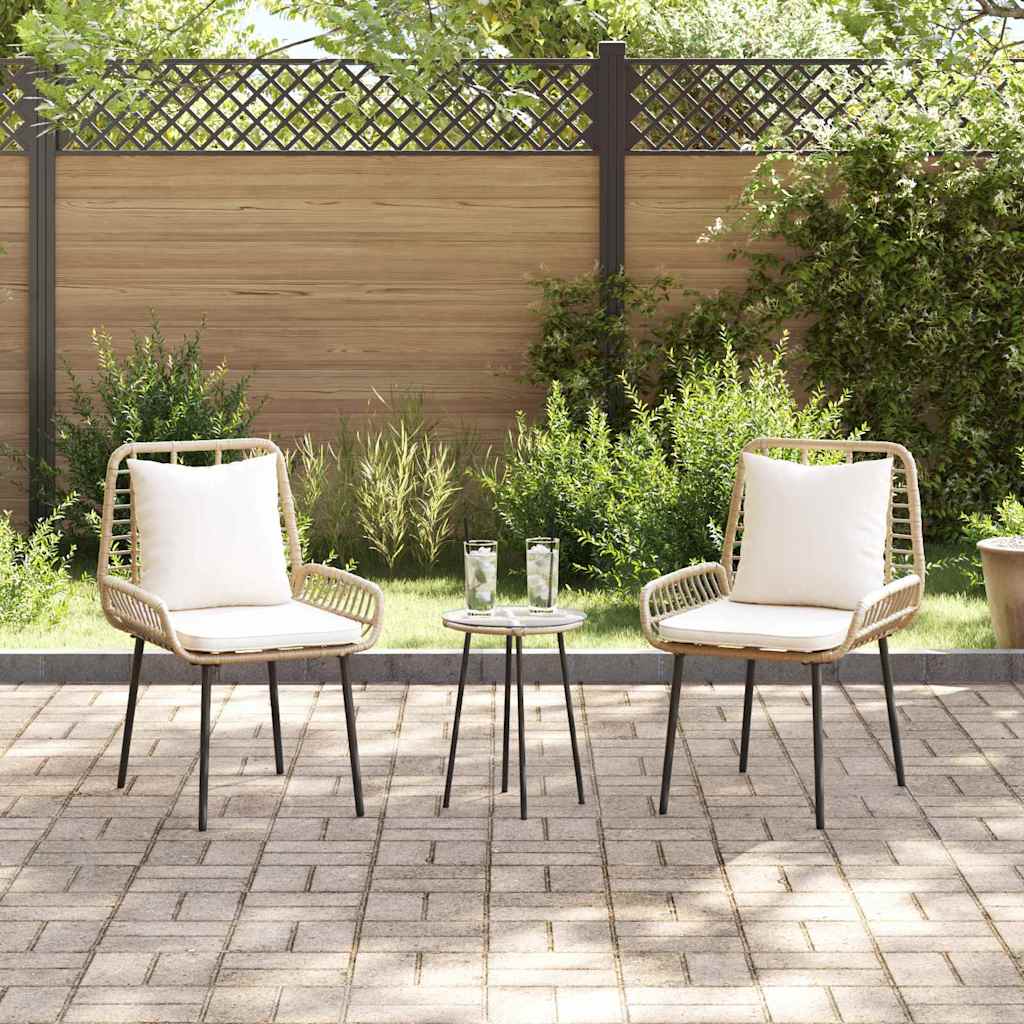 Ensemble de salle à manger pour jardin 3 pcs Marron et Crème - XIOS