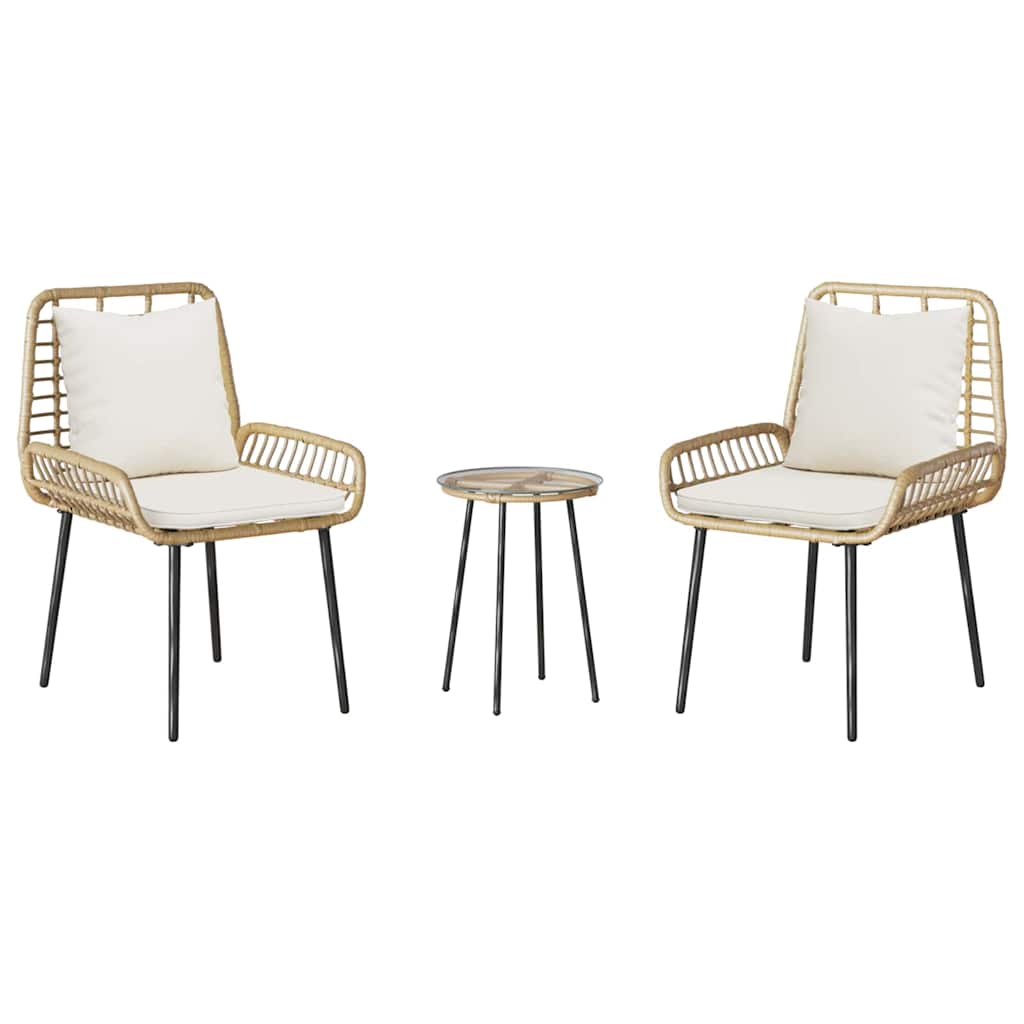 Ensemble de salle à manger pour jardin 3 pcs Marron et Crème - XIOS