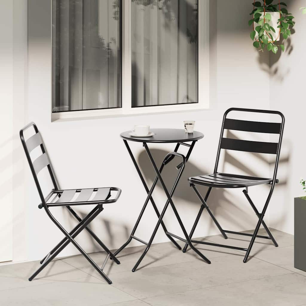 Ensemble bistro de jardin 3 pcs Anthracite Acier - XIOS
