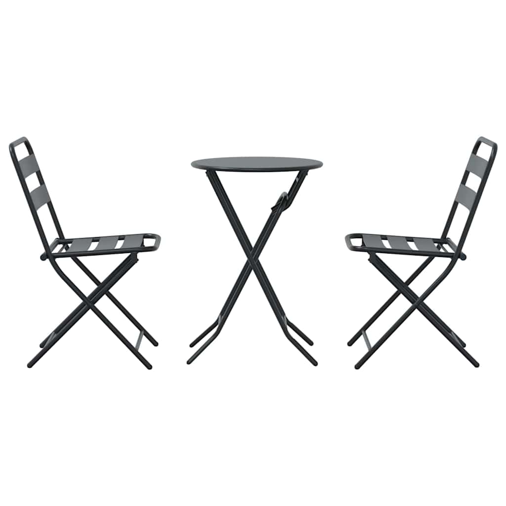 Ensemble bistro de jardin 3 pcs Anthracite Acier - XIOS