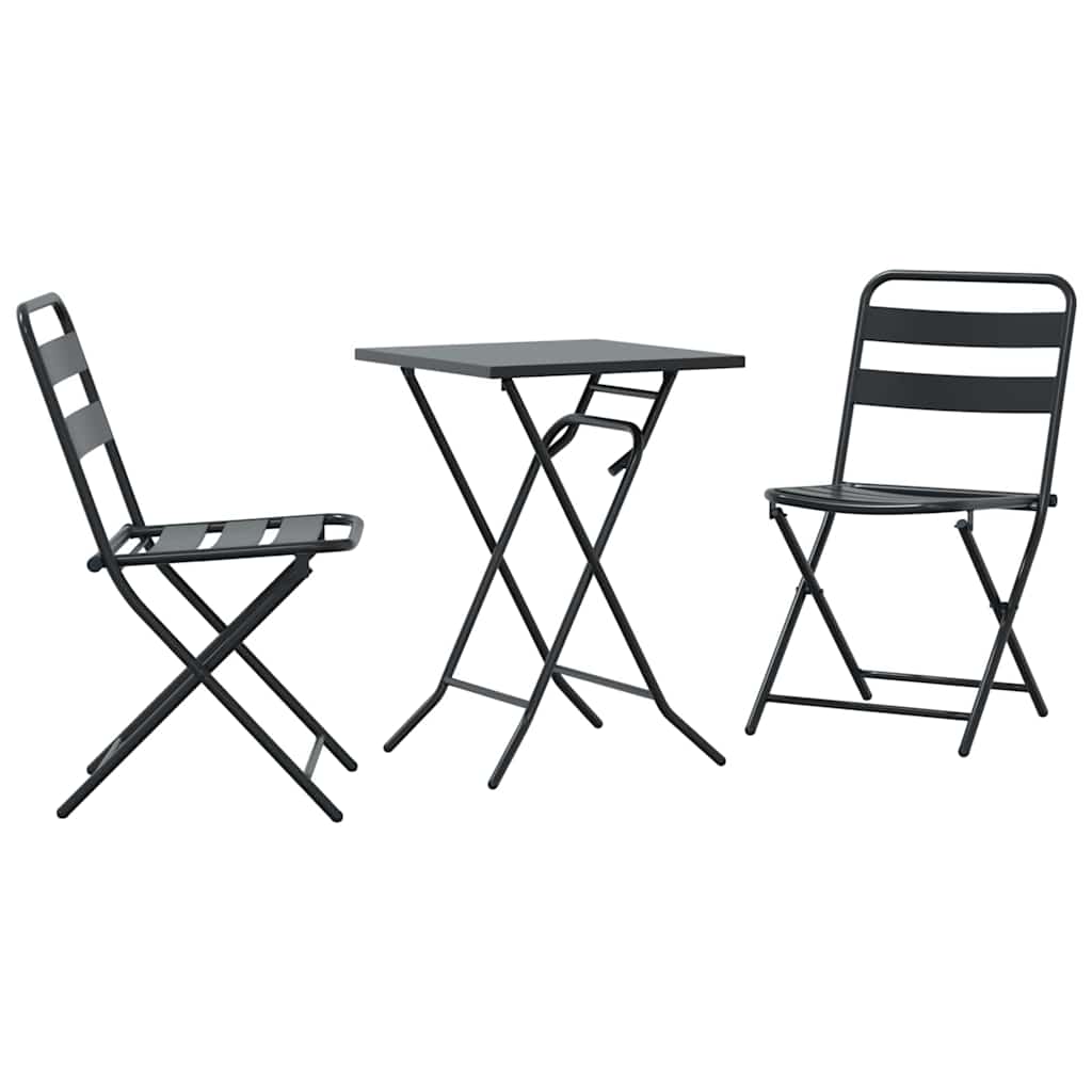 Ensemble bistro de jardin 3 pcs Anthracite Acier - XIOS