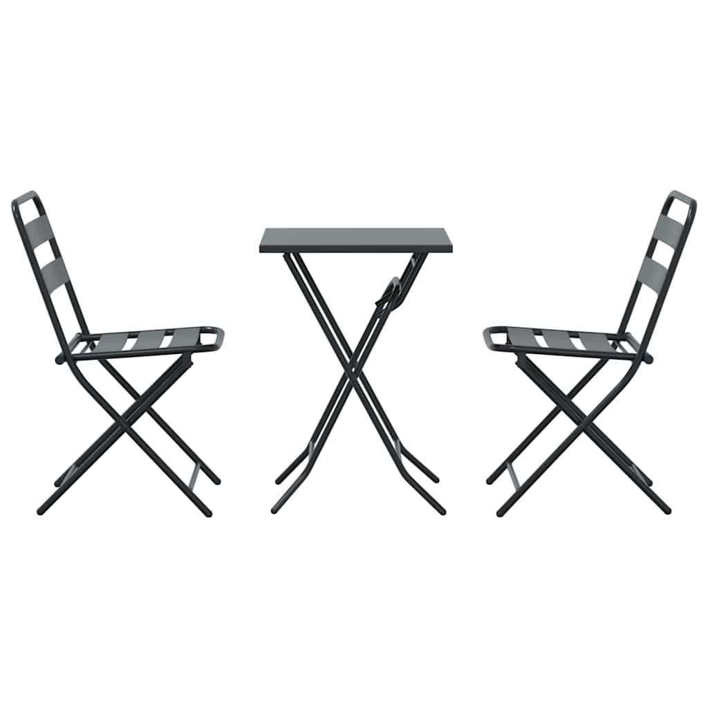 Ensemble bistro de jardin 3 pcs Anthracite Acier - XIOS