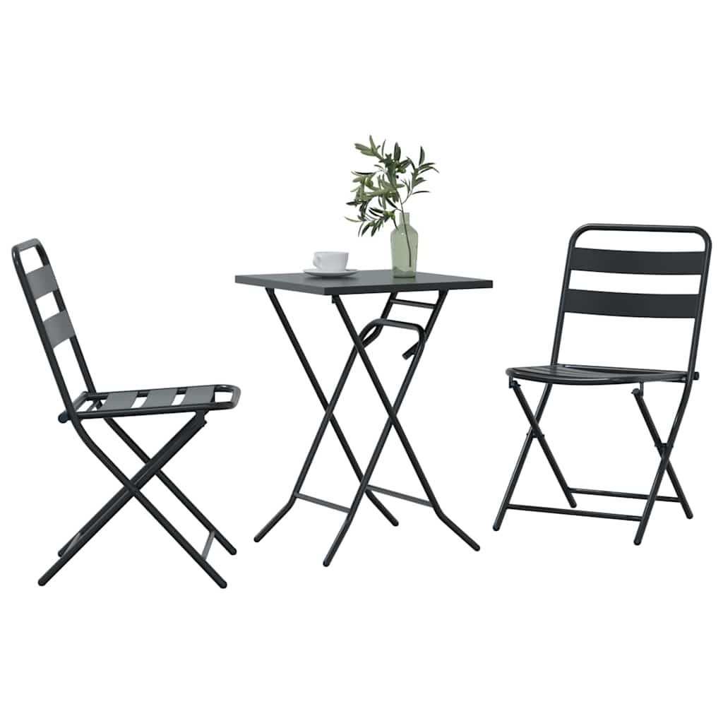 Ensemble bistro de jardin 3 pcs Anthracite Acier - XIOS
