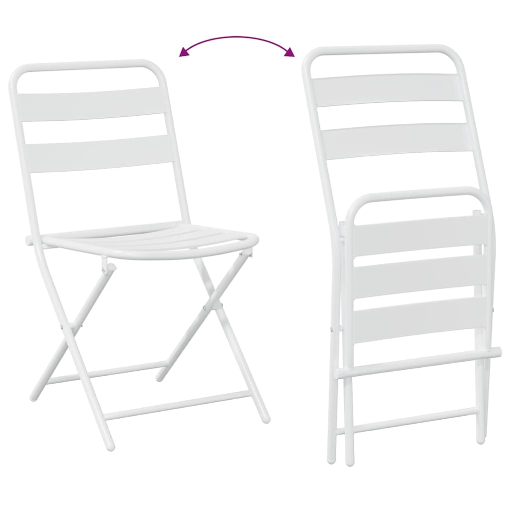 Ensemble bistro de jardin 3 pcs Blanc Acier - XIOS