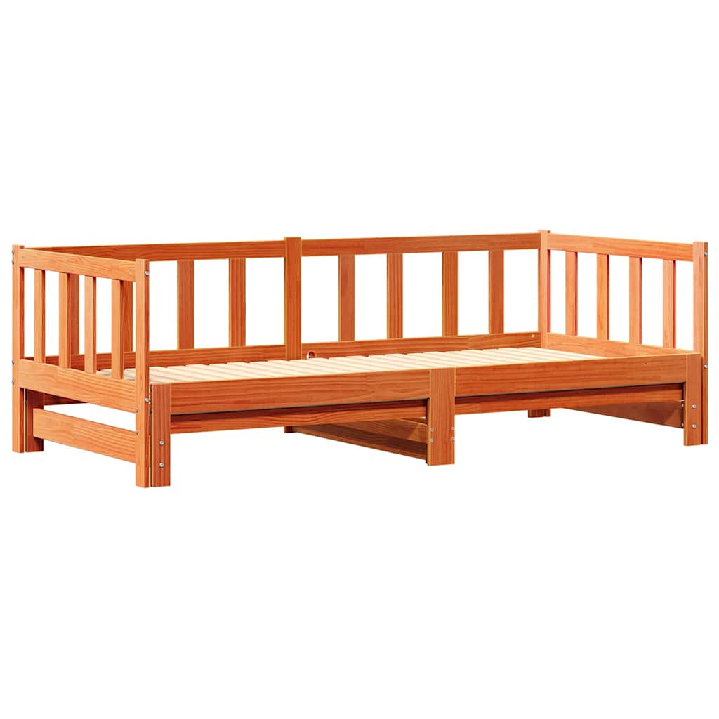 Lit Pull-out de Jour Brun cire 193,5 x 184 x 66 cm Pin massif - XIOS