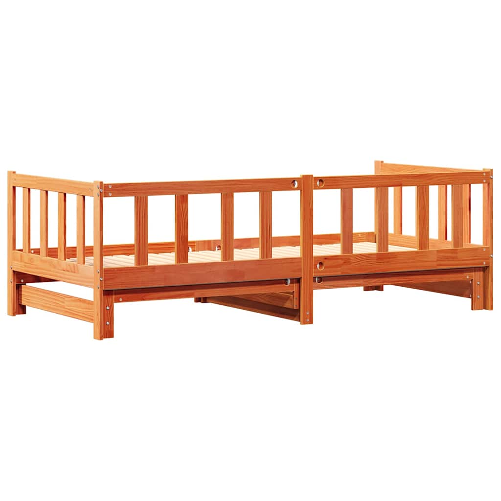 Lit Pull-out de Jour Brun cire 193,5 x 184 x 66 cm Pin massif - XIOS