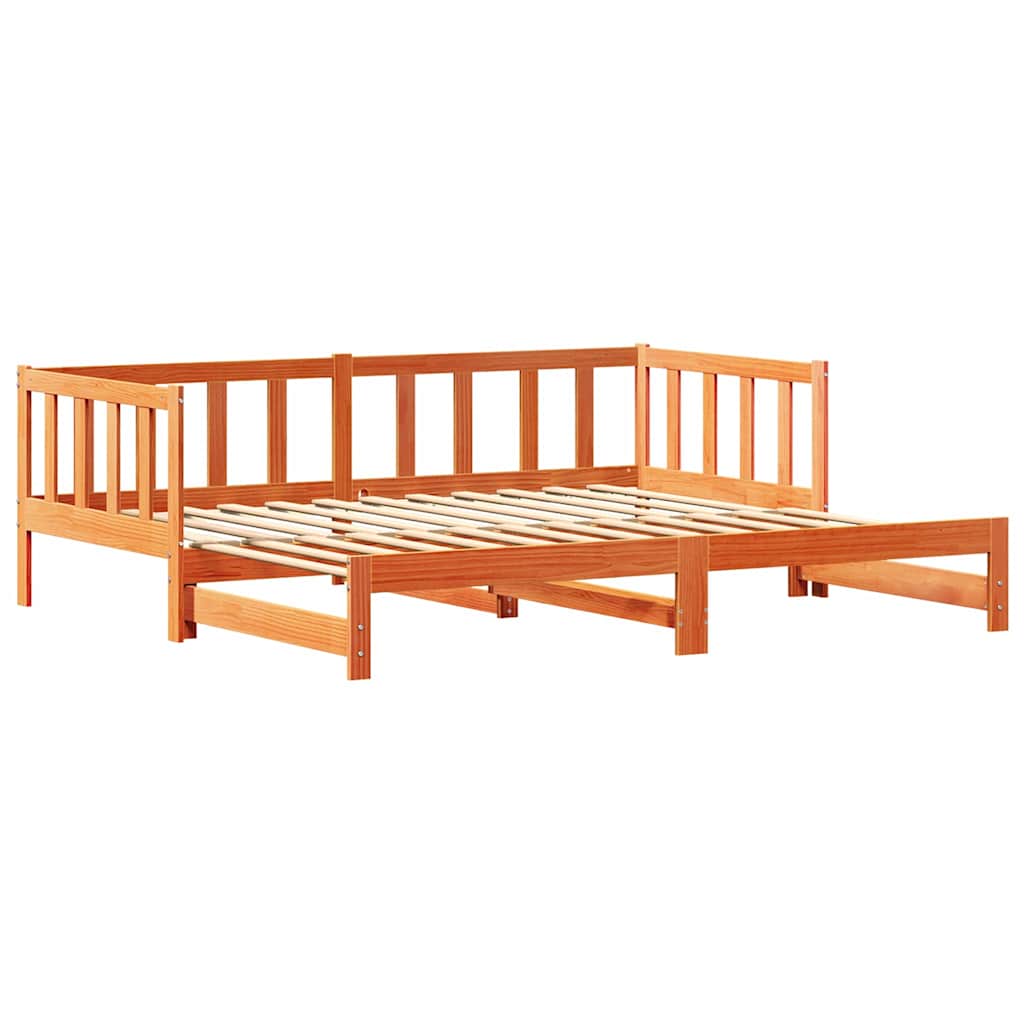 Lit Pull-out de Jour Brun cire 193,5 x 184 x 66 cm Pin massif - XIOS