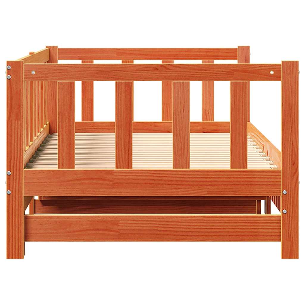 Lit Pull-out de Jour Brun cire 193,5 x 184 x 66 cm Pin massif - XIOS