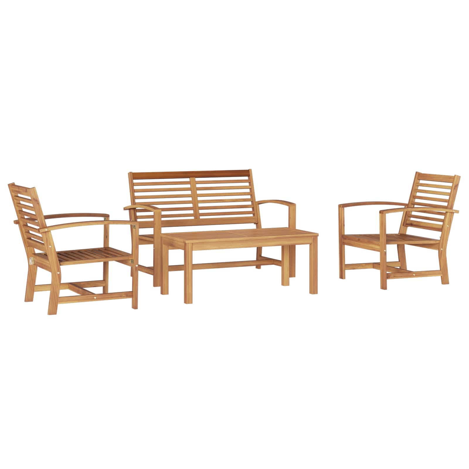 Ensemble de canapé de jardin 4 pcs Naturel Bois de teck massif - XIOS