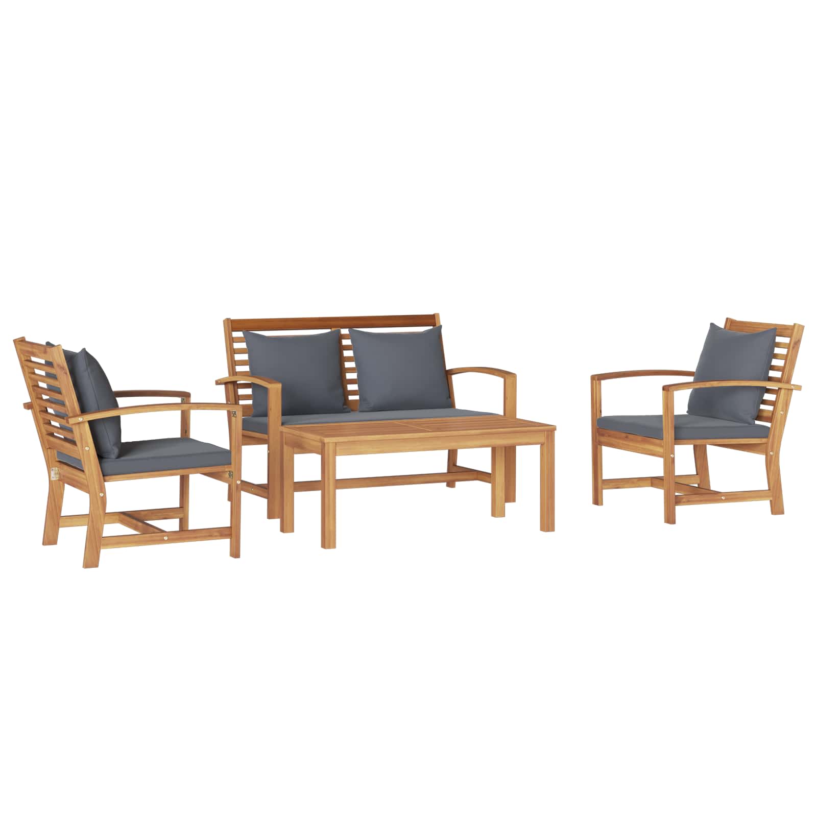Ensemble de canapé de jardin 4 pcs Naturel Bois de teck massif - XIOS