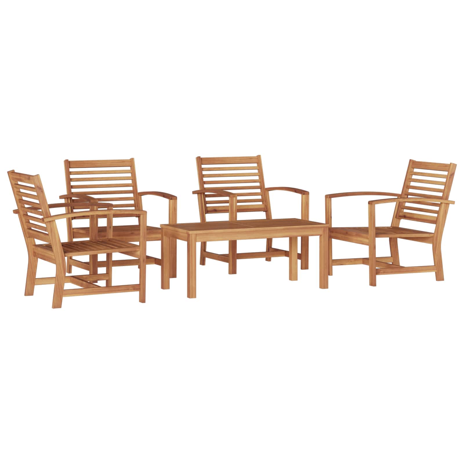 Ensemble de canapé de jardin 5 pcs Naturel Bois de teck massif - XIOS