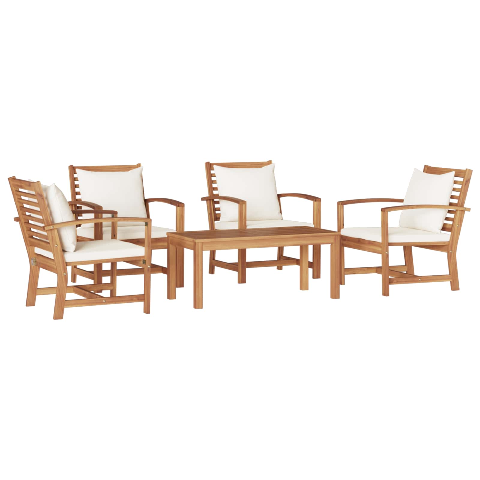 Ensemble de canapé de jardin 5 pcs Naturel Bois de teck massif - XIOS