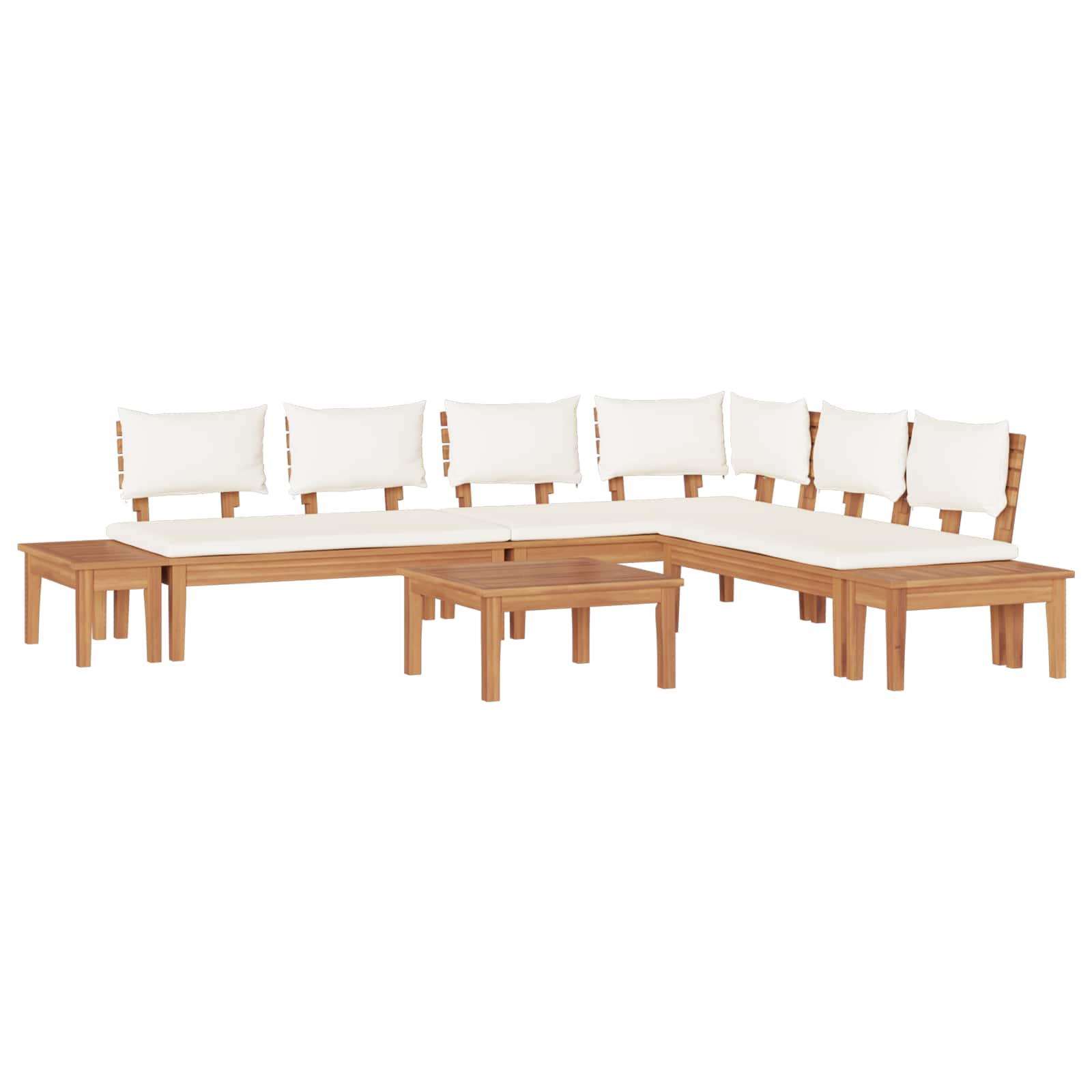 Ensemble de canapé de jardin 4 pcs Marron et Crème - XIOS