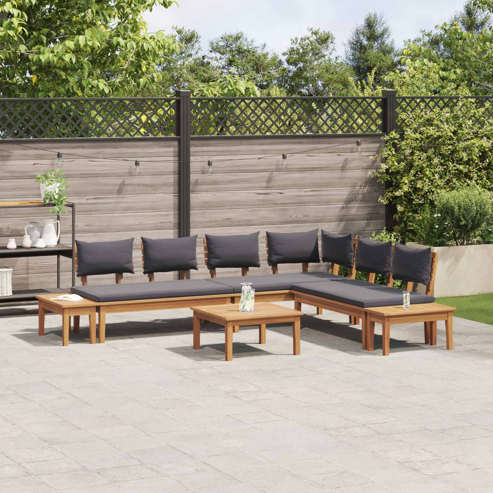Ensemble de canapé de jardin 3 pcs Marron et gris - XIOS