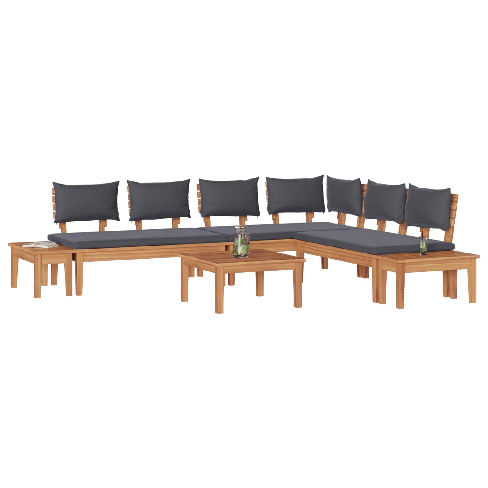Ensemble de canapé de jardin 3 pcs Marron et gris - XIOS