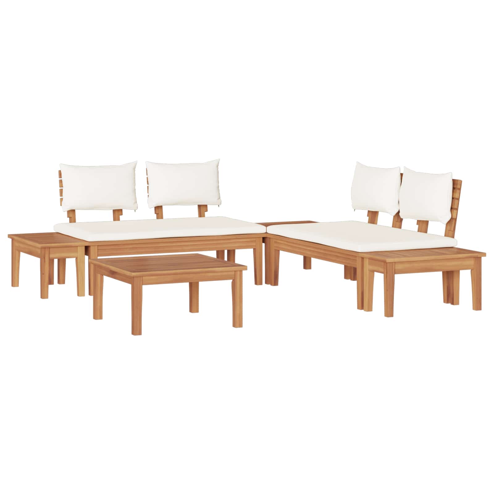 Ensemble de canapé de jardin 3 pcs Marron et Crème - XIOS