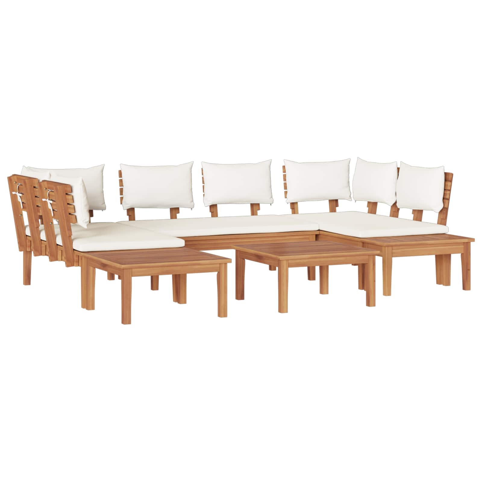 Ensemble de canapé de jardin 4 pcs Marron et Crème - XIOS