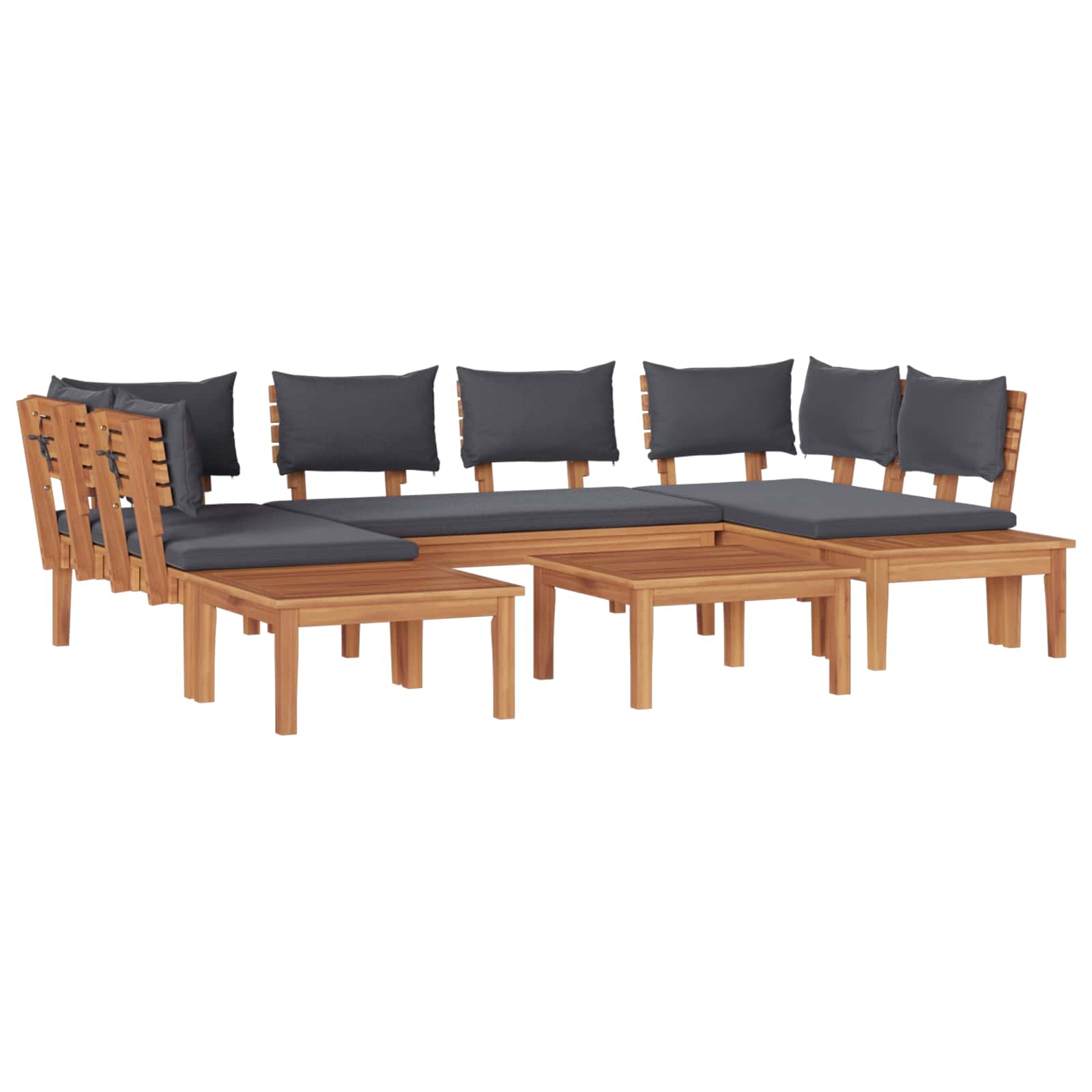Ensemble de canapé de jardin 4 pcs Marron et gris - XIOS
