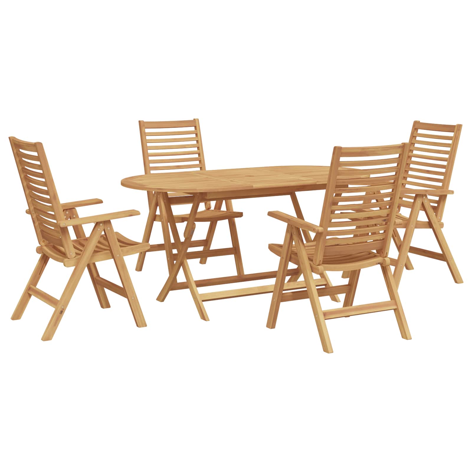 Ensemble de salle à manger pour jardin 5 pc Marron
