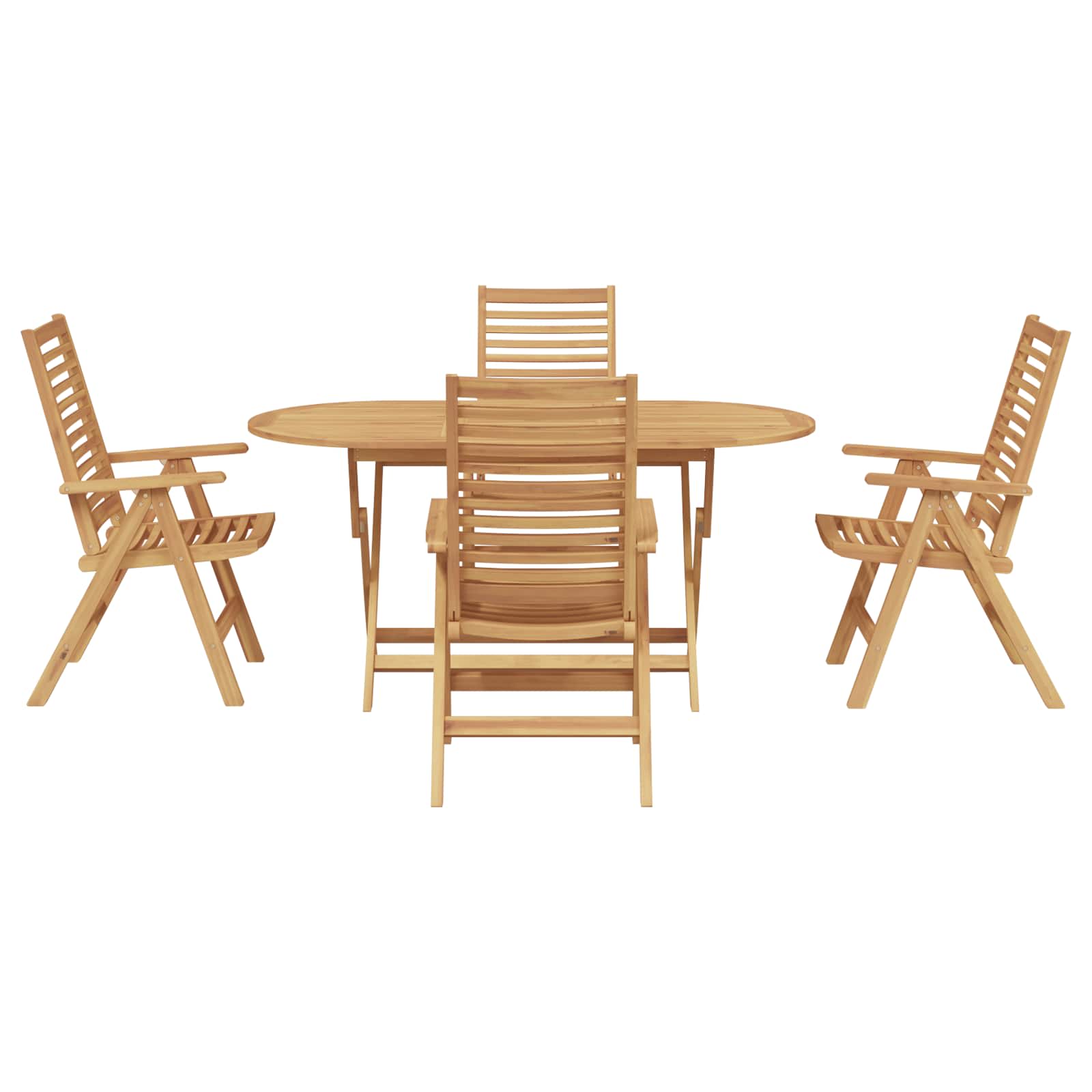 Ensemble de salle à manger pour jardin 5 pc Marron