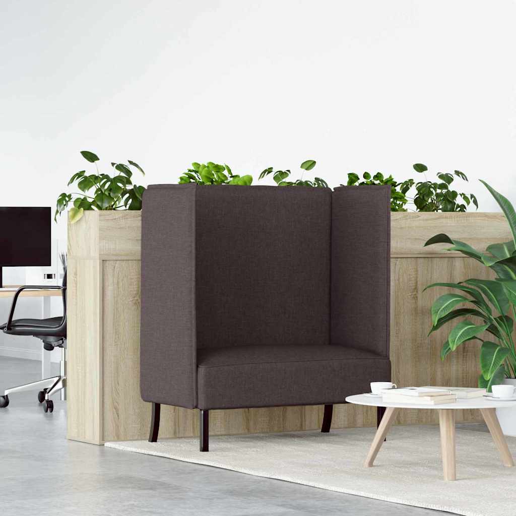 Canapé à Haut Dossier 101cm Marron foncé tissu