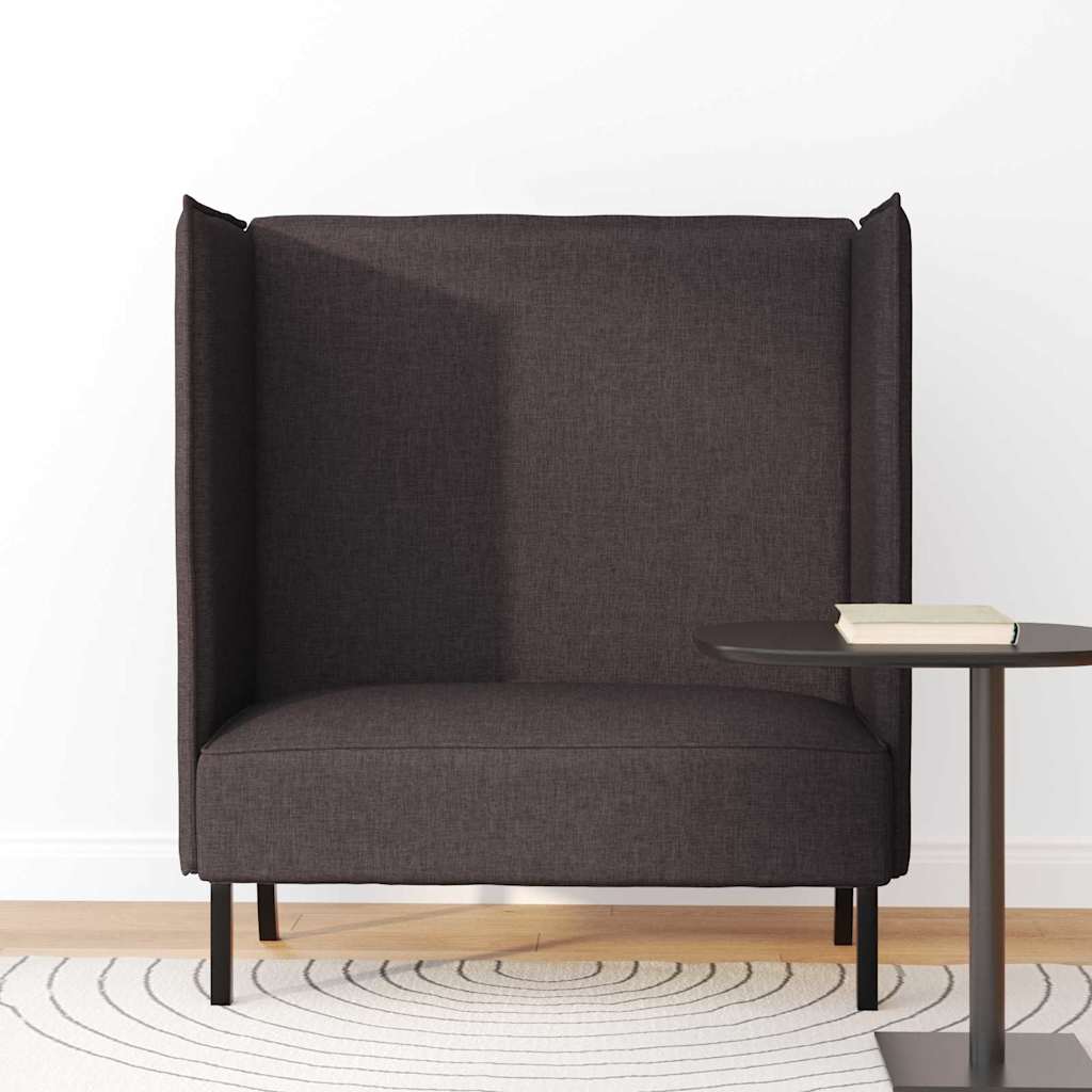 Canapé à Haut Dossier 101cm Marron foncé tissu